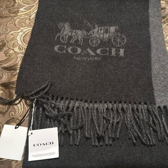 Authentic Coach Cashmere Scarf men’s or women’s charcoal grey! - Picture 1 of 3